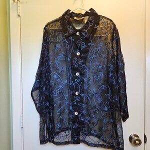 Size 2x Maggie Barnes Sheer Overshirt/Jacket